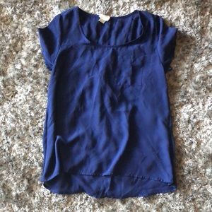Blue Polyester Blouse